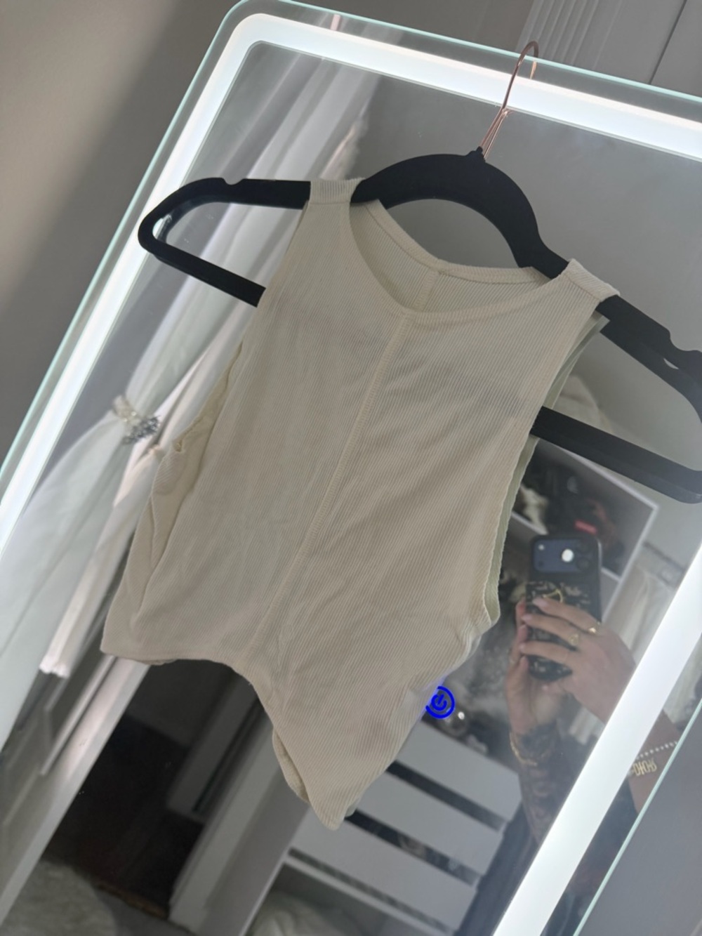 Joah Brown Ribbed Scoop Neck Bodysuit in Cream -worn one time-